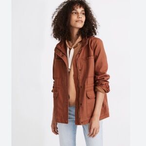 Madewell dispatch military utility jacket in brick/ burnt orange, like new!